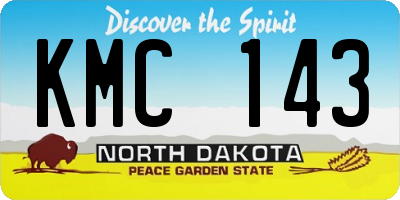 ND license plate KMC143