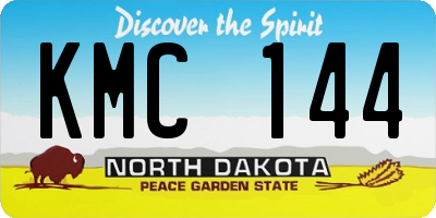 ND license plate KMC144