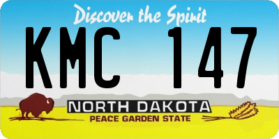 ND license plate KMC147