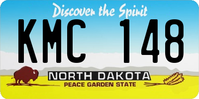 ND license plate KMC148