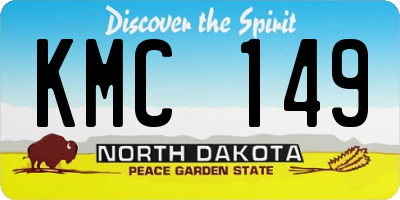 ND license plate KMC149