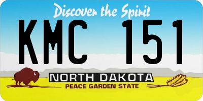 ND license plate KMC151