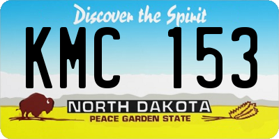 ND license plate KMC153