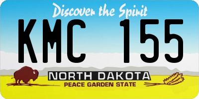 ND license plate KMC155