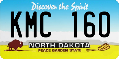 ND license plate KMC160