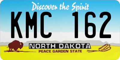 ND license plate KMC162