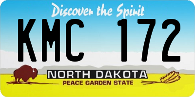 ND license plate KMC172