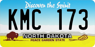 ND license plate KMC173