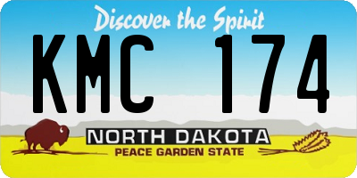 ND license plate KMC174
