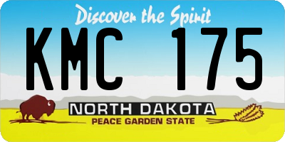 ND license plate KMC175