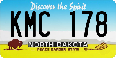ND license plate KMC178