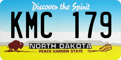 ND license plate KMC179