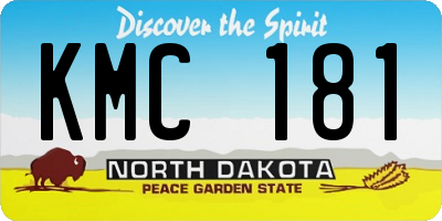 ND license plate KMC181