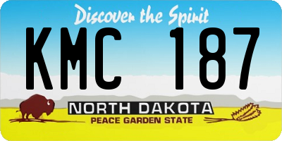 ND license plate KMC187