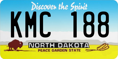ND license plate KMC188