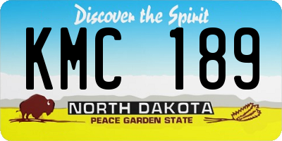 ND license plate KMC189