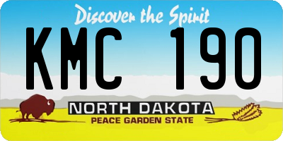 ND license plate KMC190