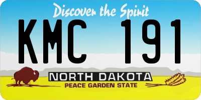 ND license plate KMC191
