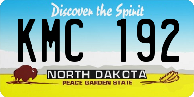 ND license plate KMC192
