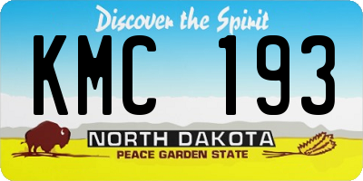 ND license plate KMC193