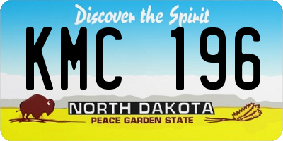 ND license plate KMC196