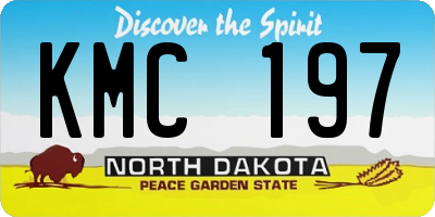 ND license plate KMC197