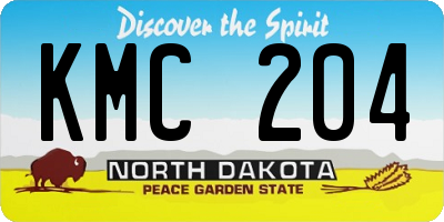 ND license plate KMC204