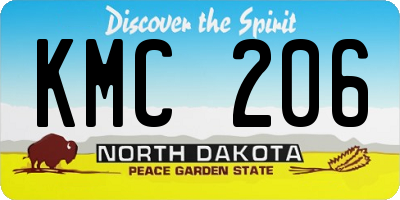 ND license plate KMC206