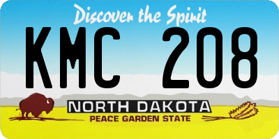 ND license plate KMC208
