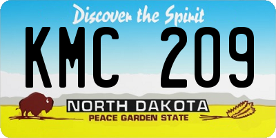 ND license plate KMC209