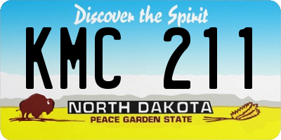 ND license plate KMC211