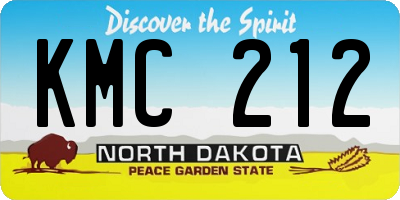 ND license plate KMC212
