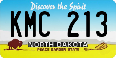 ND license plate KMC213