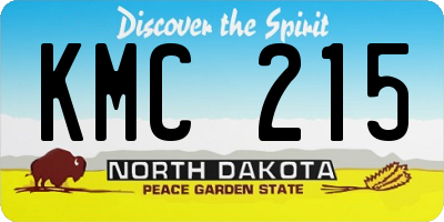 ND license plate KMC215