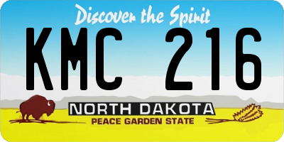ND license plate KMC216