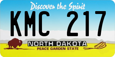 ND license plate KMC217