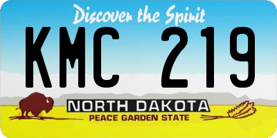 ND license plate KMC219