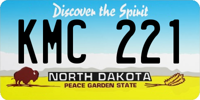 ND license plate KMC221