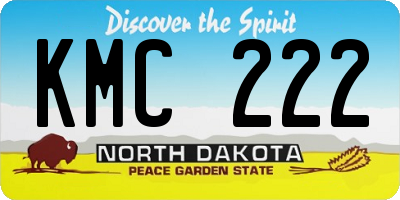 ND license plate KMC222