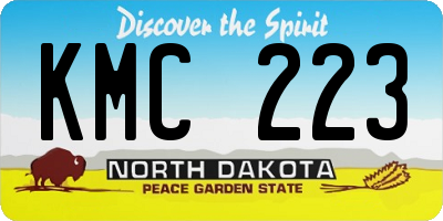 ND license plate KMC223