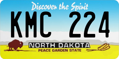 ND license plate KMC224