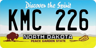 ND license plate KMC226