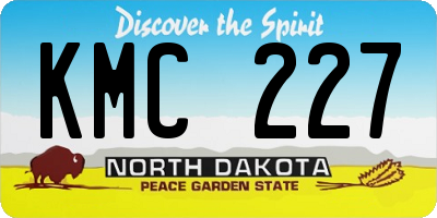 ND license plate KMC227