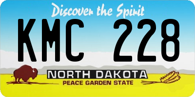ND license plate KMC228