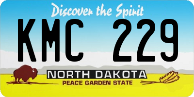 ND license plate KMC229