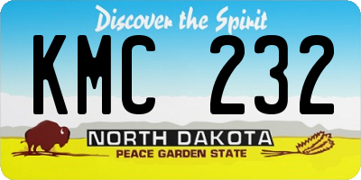 ND license plate KMC232