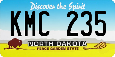 ND license plate KMC235