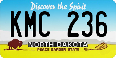 ND license plate KMC236