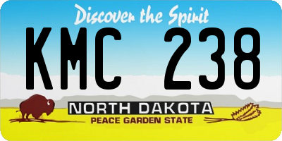 ND license plate KMC238