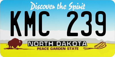 ND license plate KMC239